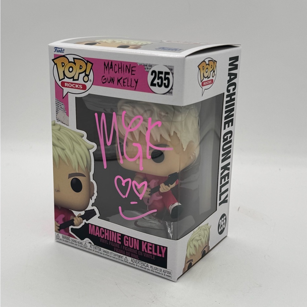 SIGNED Collectible Funko POP! ROCKS Machine Gun Kelly #255 Music Rock Star MINTY